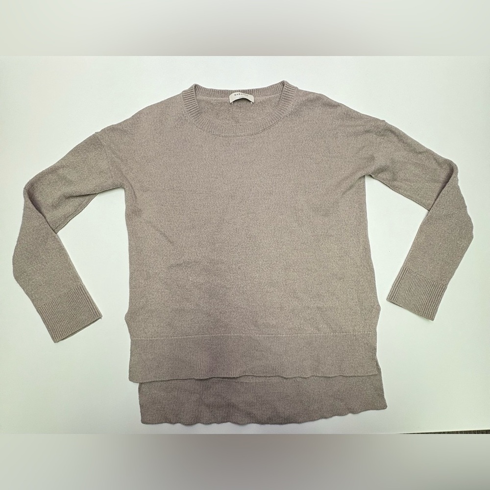 Babaton By Aritzia Womens Large Soft Brown 100% Merino Wool Crewneck Sweater Lux